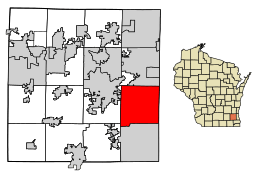 Location of New Berlin in Waukesha County, Wisconsin.