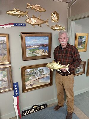 (Salem, Massachusetts) John Pydynkowski, 23k gold leaf artist woodcarver. photographed at his studio just outside Boston