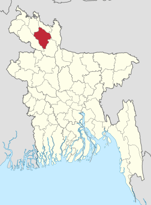 Location of Rangpur in Bangladesh