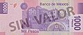 Banco de México F $1000 reverse