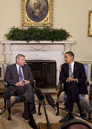 Barack Obama & Jaap de Hoop Scheffer in the Oval Office 3-25-09