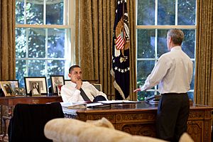 Barack Obama and Rahm Emanuel in the Oval Office 10-2009