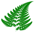 Barnsley fern plotted with VisSim