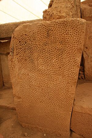Bearbeiteter Kalkstein in Mnajdra