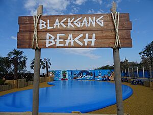 Blackgang Chine beach sign