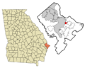 Chatham County Georgia Incorporated and Unincorporated areas Thunderbolt Highlighted