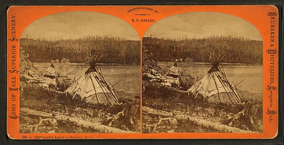 Chippewa lodges, Beaver Bay, by Childs, B. F.