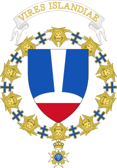 Coat of Arms Ólafur Ragnar Grimsson (Order of the Seraphim)