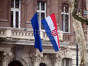 Croatia EU flags