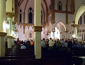 Dallas Cathedral interior during a concert intermission