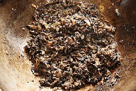 Duxelles being cooked