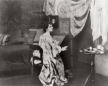 Eulabee Dix at her Carnegie Hall Towers studio about 1903