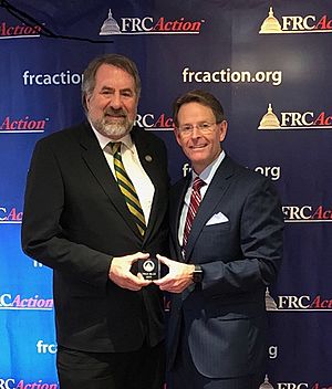 FRC President Tony Perkins presents the "True Blue" award to Congressman Doug LaMalfa