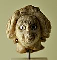 Female head from Assur, Iraq, 2400-2100 BCE. Pergamon Museum