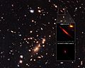 Galaxy cluster MACS J2129-0741 and lensed galaxy MACS2129-1