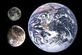 Ganymede, Earth & Moon size comparison