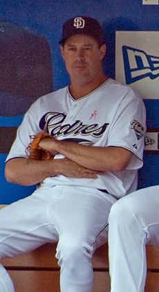 Greg Maddux in the dugout