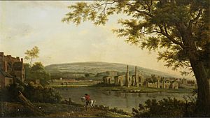 Hendrik Frans de Cort - A view of Neath Abbey with Gnoll's Castle beyond