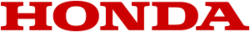 A red slab-serif wide word "HONDA" in all caps