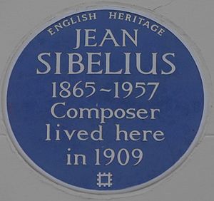 Jean Sibelius 15 Gloucester Walk blue plaque