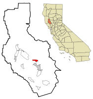 Location within Lake County  and the state of California