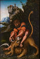 Lucas Cranach d.Ä. - Simson bezwingt den Löwen