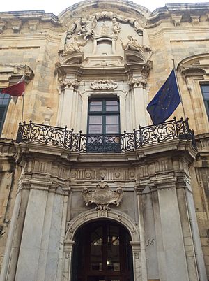 Main ornate of the facade, Castellania Malta