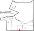 Map of Erie County Ohio Highlighting Milan Village
