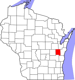 Map of Wisconsin highlighting Calumet County