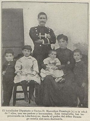 Marcelino Domingo y familia