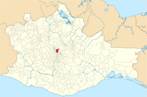 Location of the municipality within Oaxaca