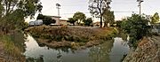 Mills Creek at Rollins Rd and tracks pano