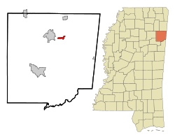 Location of Hatley, Mississippi