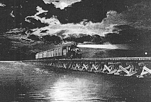 NS train crosses Albermarle Sound 1918