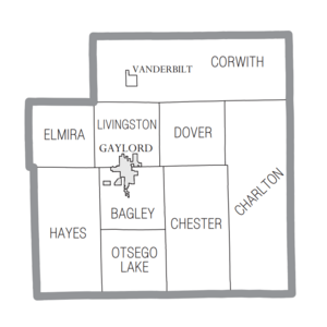 Otsego County, MI census map