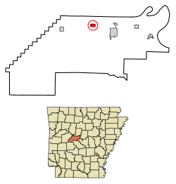 Location of Adona in Perry County, Arkansas.