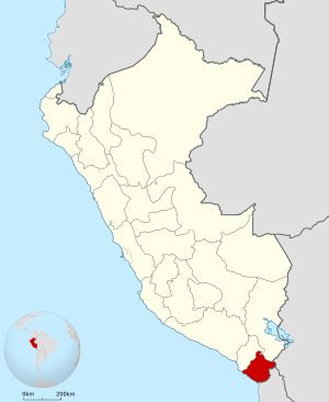 Location of the Tacna Region in Peru