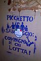 Picchetto sabotaggio stencil in Turin