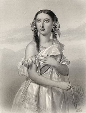 Pocahontas Portrait by Pierre Gustave Staal 1858