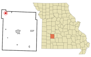 Location of Humansville, Missouri
