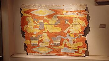 Replica of 'The Drinkers' mural from Cholula - Teotihuacán - National Museum of Anthropology - Mexico 2024