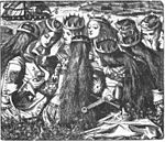 Rossetti King Arthur and the Weeping Queens
