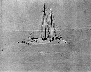 Schooner Bowdoin frozen in Arctic ice (1923)