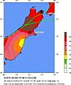 Seismic hazard map around epicentre of 2010 Canterbury earthquake