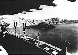 View of Wizard Island from Sinnott Memorial in 1938