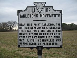 Tarleton's Movements historical marker 01