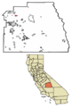 Tulare County California Incorporated and Unincorporated areas Yettem Highlighted 0686734