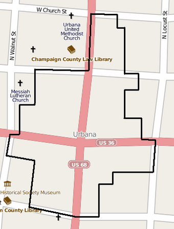 Urbana Monument Square Historic District map.png