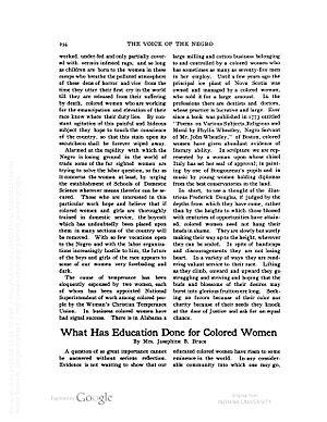 What Has Education Done for Colored Women