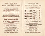 White Star Line Routes and Ships 1923